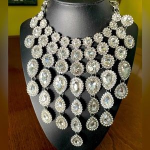 Statement Rhinestone Studded Gorgeous Fiery Necklace